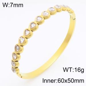 Stainless Steel Stone Bangle - KB213095-KSZ