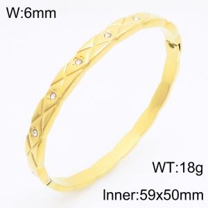 Stainless Steel Stone Bangle - KB213096-KSZ