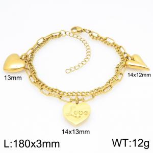 Stainless Steel Gold-plating Bracelet - KB213127-Z