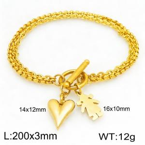 Stainless Steel Gold-plating Bracelet - KB213136-Z