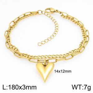Stainless Steel Gold-plating Bracelet - KB213138-Z