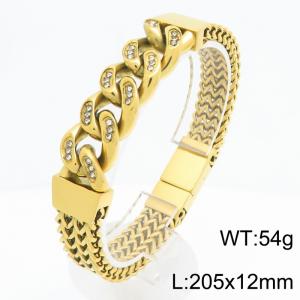 Stainless Steel Jewelry with Rhinestone Bracelet - KB213336-KFC