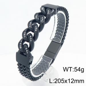 Stainless Steel Jewelry with Rhinestone Bracelet - KB213337-KFC