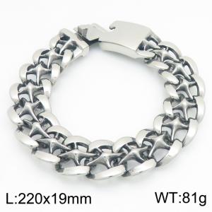 Men's stainless steel cast bracelet suitable for daily jewelry wear - KB213356-KJX