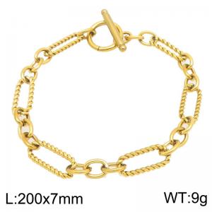 Stainless Steel Gold-plating Bracelet - KB213584-Z