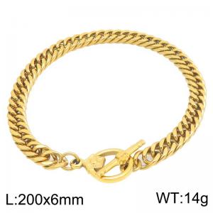 Stainless Steel Gold-plating Bracelet - KB213659-Z