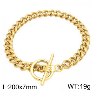 Stainless Steel Gold-plating Bracelet - KB213665-Z