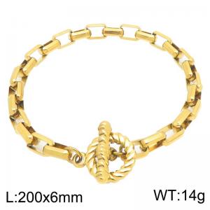 Stainless Steel Gold-plating Bracelet - KB213671-Z