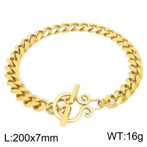 Stainless Steel Gold-plating Bracelet - KB213673-Z