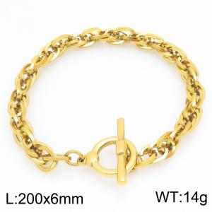 Stainless Steel Gold-plating Bracelet - KB213675-Z