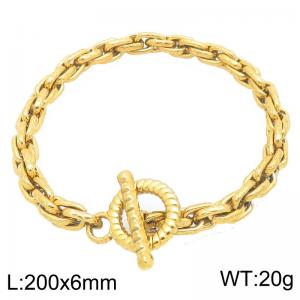 Stainless Steel Gold-plating Bracelet - KB213677-Z