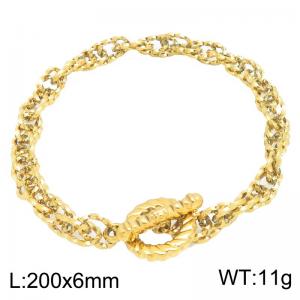Stainless Steel Gold-plating Bracelet - KB213679-Z