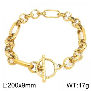 Stainless Steel Gold-plating Bracelet - KB213681-Z