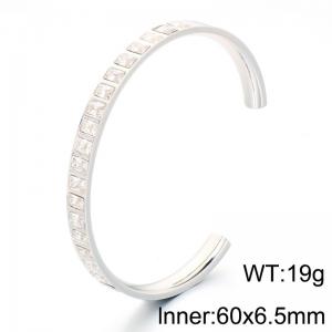 Fashion jewelry stainless steel zircon inlaid bangle - KB213825-KC