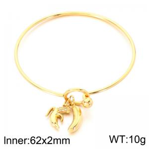 Stainless Steel Gold-plating Bangle - KB213832-Z