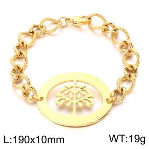 Stainless Steel Gold-plating Bracelet - KB213856-Z