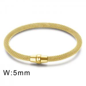 Simple spring monochrome cable bracelet elastic magnet clasp bracelet Gold-plating Bangle - KB21386-T