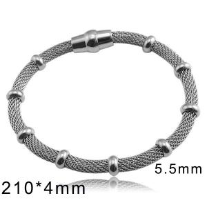Magnetic buckle wave bead net chain bracelet - KB21390-T