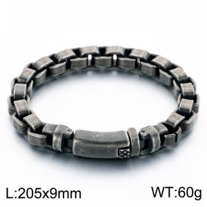 Fashion jewelry stainless steel men's bracelet oxidized black - KB214176-KJX