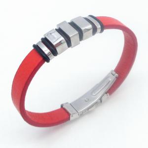 Fashion jewelry with stainless steel and leather bracelet suitable for daily wear - KB214530-JZ
