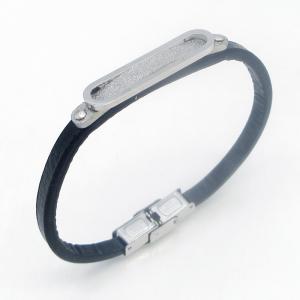 Fashion jewelry with stainless steel and leather bracelet suitable for daily wear - KB214535-JZ