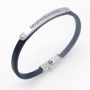 Fashion jewelry with stainless steel and leather bracelet suitable for daily wear - KB214539-JZ