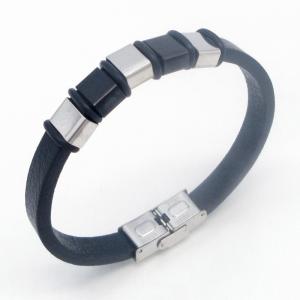 Fashion jewelry with stainless steel and leather bracelet suitable for daily wear - KB214547-JZ
