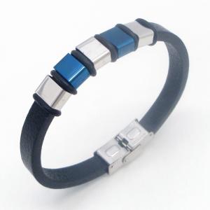 Fashion jewelry with stainless steel and leather bracelet suitable for daily wear - KB214549-JZ