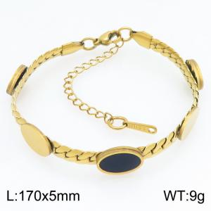 Stainless Steel Gold-plating Bracelet - KB214587-SS