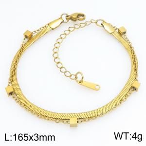 Stainless Steel Gold-plating Bracelet - KB214592-SS