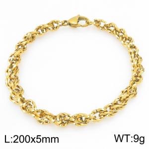 Stainless Steel Gold-plating Bracelet - KB214881-Z