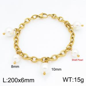 Stainless Steel Gold-plating Bracelet - KB215352-Z
