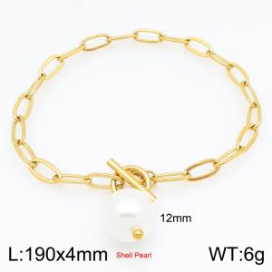 Stainless Steel Gold-plating Bracelet - KB215357-Z