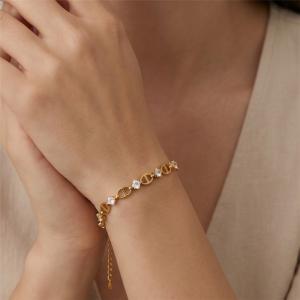 Stainless Steel Crystal Bracelet - KB215376-Z