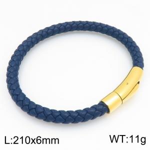 Stainless Steel Leather Bracelet - KB215407-JR