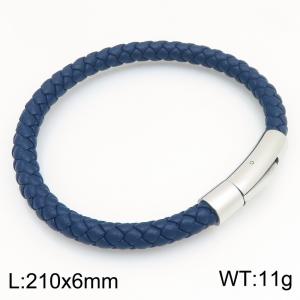 Stainless Steel Leather Bracelet - KB215409-JR