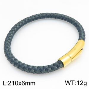 Stainless Steel Leather Bracelet - KB215410-JR