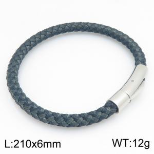 Stainless Steel Leather Bracelet - KB215411-JR
