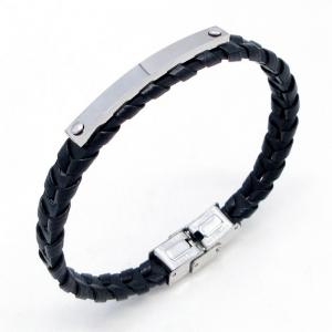 Stainless Steel Leather Bracelet - KB215742-JZ