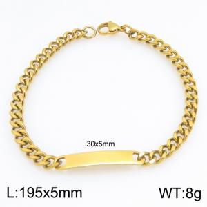 Stainless Steel Gold-plating Bracelet - KB216143-Z
