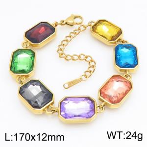 Stainless Steel Stone Bracelet - KB216177-SP