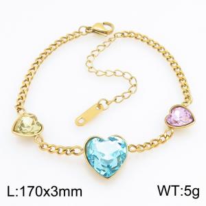 Stainless Steel Stone Bracelet - KB216179-SP