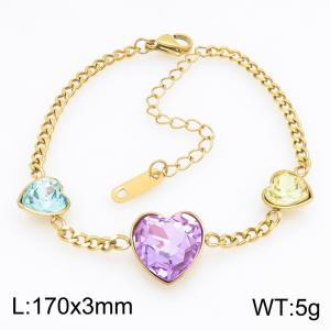 Stainless Steel Stone Bracelet - KB216180-SP