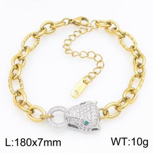 Stainless Steel Stone Bracelet - KB216182-SP
