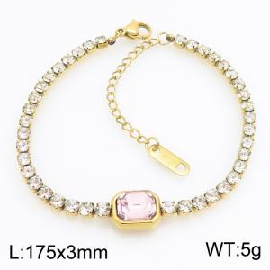 Stainless Steel Stone Bracelet - KB216184-SP