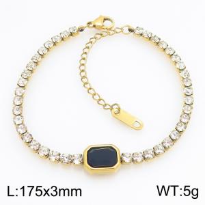Stainless Steel Stone Bracelet - KB216185-SP