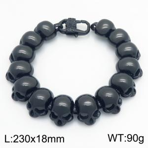 Men's jewelry stainless steel cast skull bracelet punk style accessory - KB216288-KJX