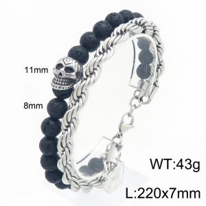 Stainless Skull Bracelet - KB216430-Z