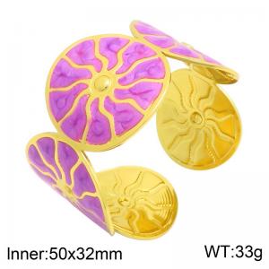 Stainless Steel Gold-plating Bangle - KB216909-DM