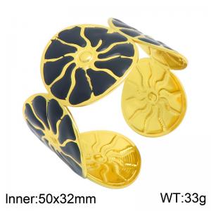 Stainless Steel Gold-plating Bangle - KB216910-DM